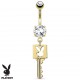 Piercing nombril Playboy 06 - Serrure plaqué-or et clé