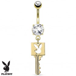 Piercing nombril Playboy 06 - Serrure plaqué-or et clé