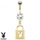 Piercing nombril Playboy 05 - Serrure plaqué-or
