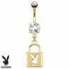 Piercing nombril Playboy 05 - Serrure plaqué-or