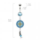 Piercing nombril attrape rêve 13 - Style antique pendant