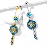 Piercing nombril attrape rêve 13 - Style antique pendant