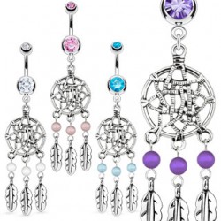 Piercing nombril attrape rêve 05 - Trois plumes