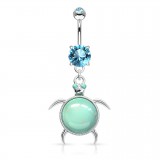 Piercing nombril pierre semi-précieuse 06 - Tortue