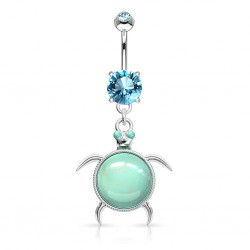 Piercing nombril pierre semi-précieuse 06 - Tortue