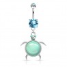 Piercing nombril pierre semi-précieuse 06 - Tortue