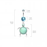 Piercing nombril pierre semi-précieuse 06 - Tortue