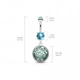 Piercing nombril pierre semi-précieuse 09 - Rond