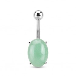 Piercing nombril pierre semi-précieuse 14 - Aventure jade