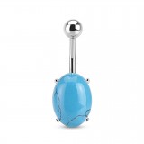 Piercing nombril pierre semi-précieuse 15 - Turquoise
