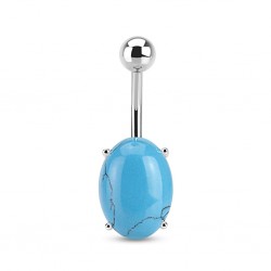 Piercing nombril pierre semi-précieuse 15 - Turquoise