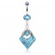 Piercing nombril pierre semi-précieuse 16 - Losange en turquoise