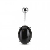 Piercing nombril pierre semi-précieuse 17 - Onyx