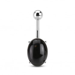 Piercing nombril pierre semi-précieuse 17 - Onyx