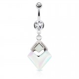 Piercing nombril pierre semi-précieuse 19 - Opalite