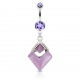 Piercing nombril pierre semi-précieuse 21 - Losange en améthyste