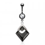 Piercing nombril pierre semi-précieuse 22 - Onyx
