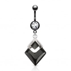 Piercing nombril pierre semi-précieuse 22 - Onyx