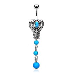 Piercing nombril pierre semi-précieuse 27 - Turquoise