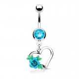 Piercing nombril coeur 08 - Rose