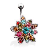 Piercing nombril fleur 56 - Multicolore