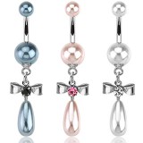 Piercing nombril noeud papillon 23 - Perle