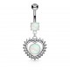 Piercing nombril coeur 20 - Centre opalite