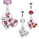 Piercing nombril coeur 04 - Multistrass