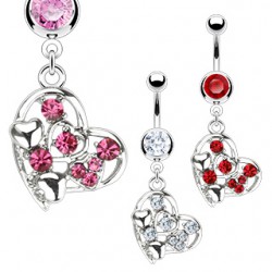 Piercing nombril coeur 04 - Multistrass