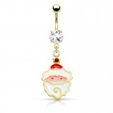 Piercing nombril père noël plaqué-or (16)