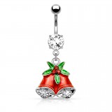 Piercing nombril deux cloches de noël (12)