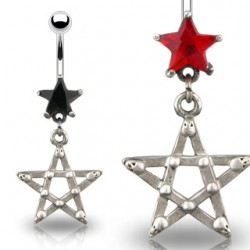 Piercing nombril étoile 05 - Gothique