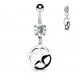 Piercing nombril étoile 02 - Grise dans cercle