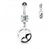 Piercing nombril étoile 02 - Grise dans cercle