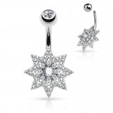 Piercing nombril étoile 18 - Huit branches multistrass