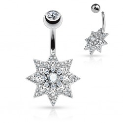 Piercing nombril étoile 18 - Huit branches multistrass