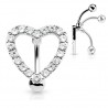 Piercing nombril inversé 12 - Coeur transparent