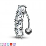 Piercing nombril inversé 26 - Ligne de strass