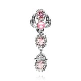 Piercing nombril inversé 31 - Perle rose