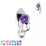 Piercing nombril inversé 62 - Zircone virgule