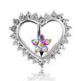 Piercing nombril inversé 13 - Coeur avec fleur