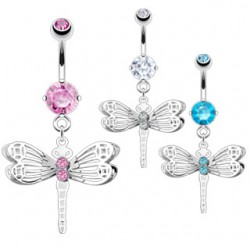 Piercing nombril libellule aux ailes fines (41)