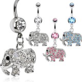 Piercing nombril éléphant multiples strass (29)