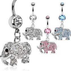 Piercing nombril éléphant multiples strass (29)