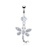Piercing nombril libellule multiples strass (63)