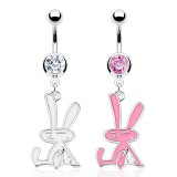 Piercing nombril lapin assis (68)