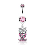 Piercing nombril hibou debout sur un socle (146)