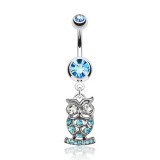 Piercing nombril hibou debout sur un socle (146)