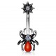Piercing nombril up-and-down araignée gem rouge (148)