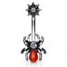 Piercing nombril up-and-down araignée gem rouge (148)
